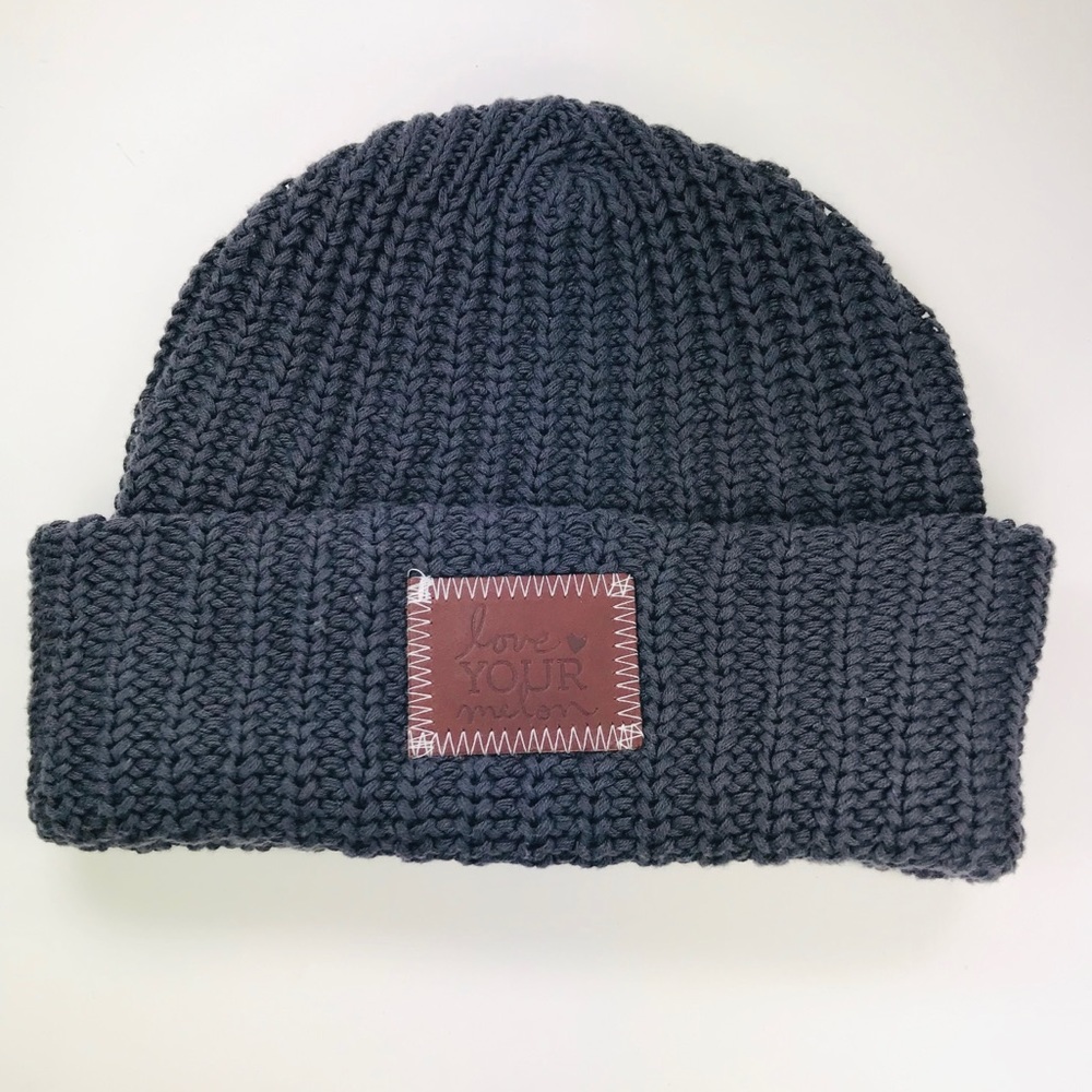 Love your melon hat NWOT dark gray cuffed beanie